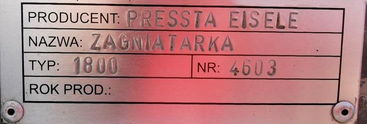 Used CRIMPING MACHINE PRESSTA EISELE 1800