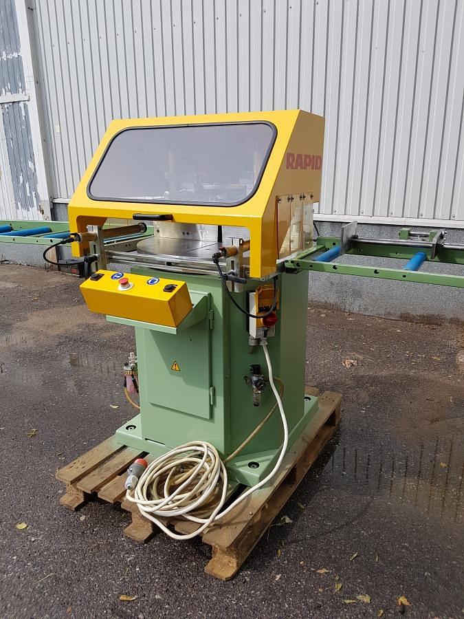 Used RAPID SGS 430 SINGLE HEAD AUTOMATIC SAW YEAR 2000 WITH FEEDER AND RECEIVER