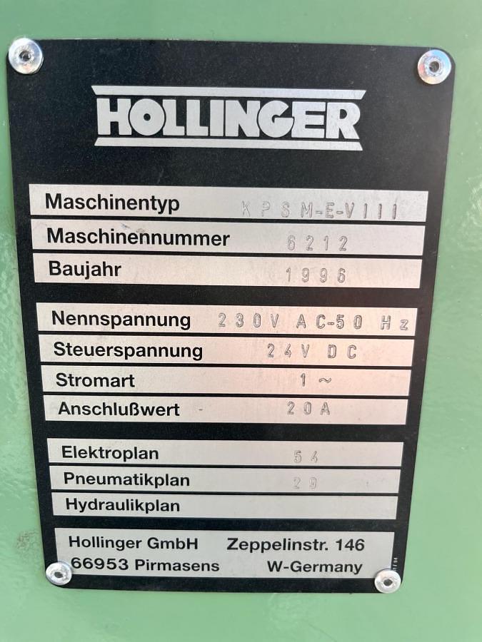 Used SINGLE HEAD WELDING MACHINE HOLLINGER KPSM - E- VIII YEAR 1996