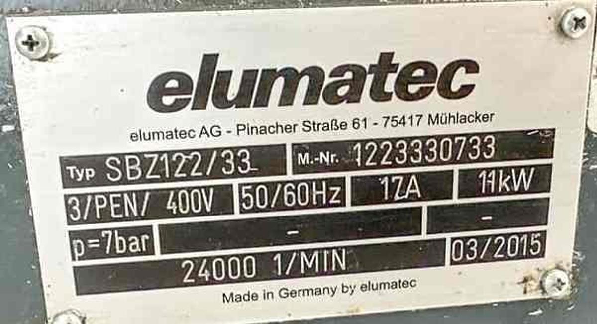 Używane CENTRUM OBRÓBCZE ELUMATEC SBZ 122/33 ROK 2015