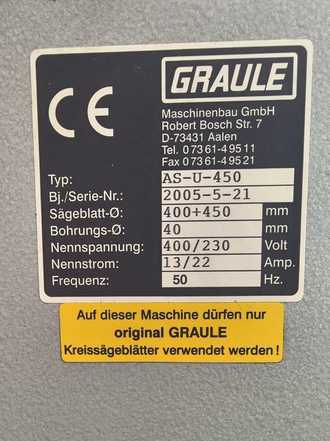 Used FACADE SAW GRAULE AS-U 450 YEAR 2005