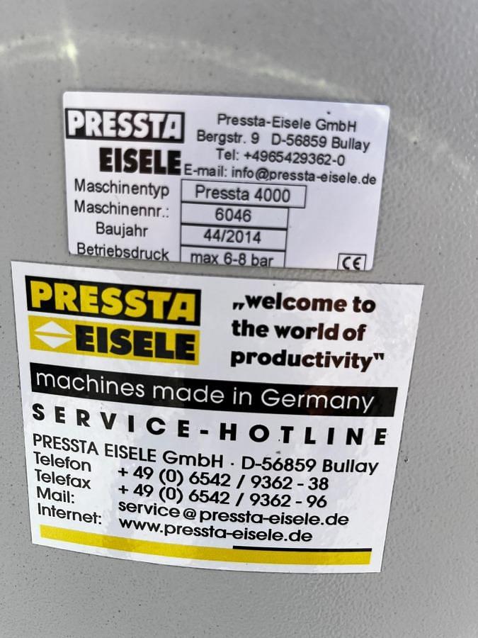 Used CORNER CRIMPING MACHINE PRESSTA EISELE 4000, YEAR 2014
