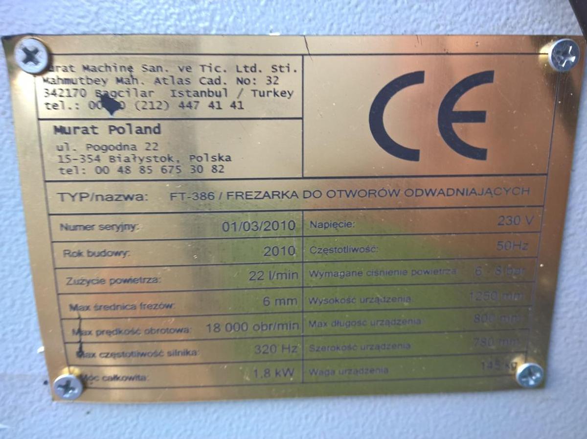 Używane FREZARKA DO ODWODNIEŃ AUTOMAT MURAT FT 386 2010 ROK