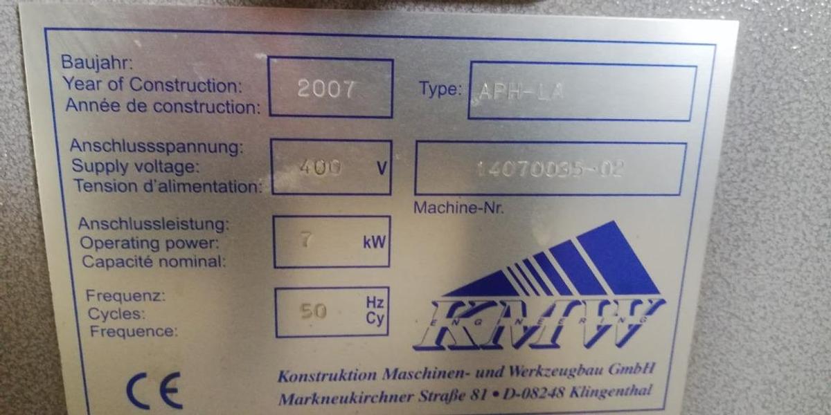 Używane OCZYSZCZARKA CNC KMW APH- LA ROK 2007