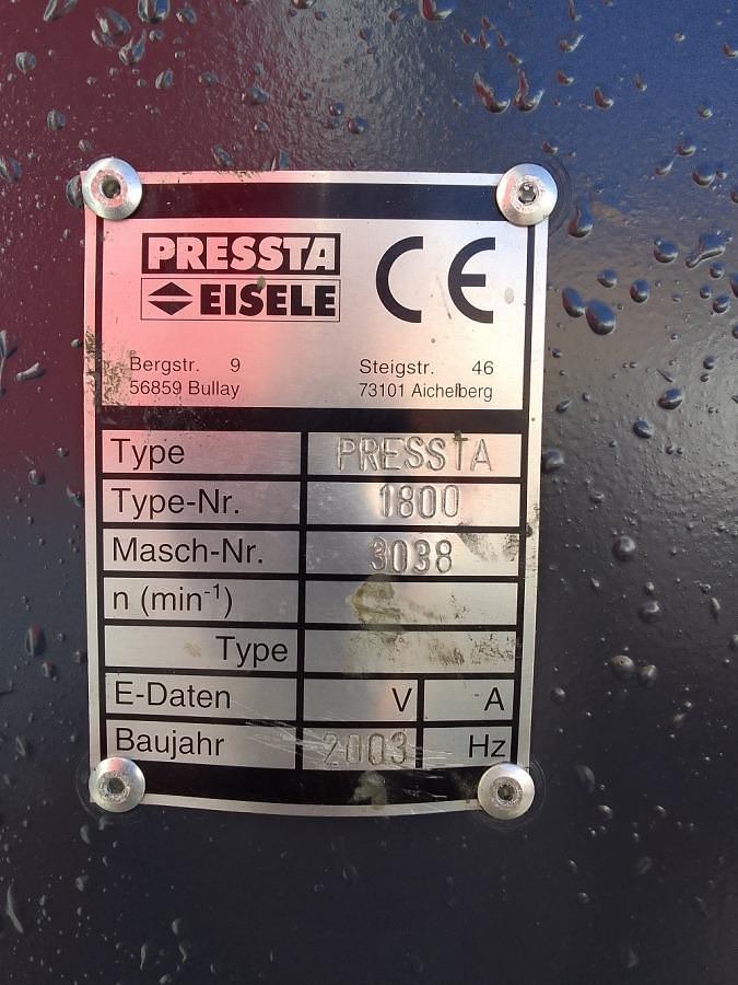 Used CORNER CRIMPING MACHINE PRESSTA EISELE 1800 YEAR 2003