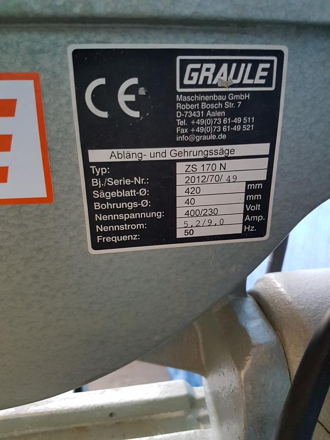 Used SINGLE HEAD GRAULE SAW ZS 170 N YEAR 2012