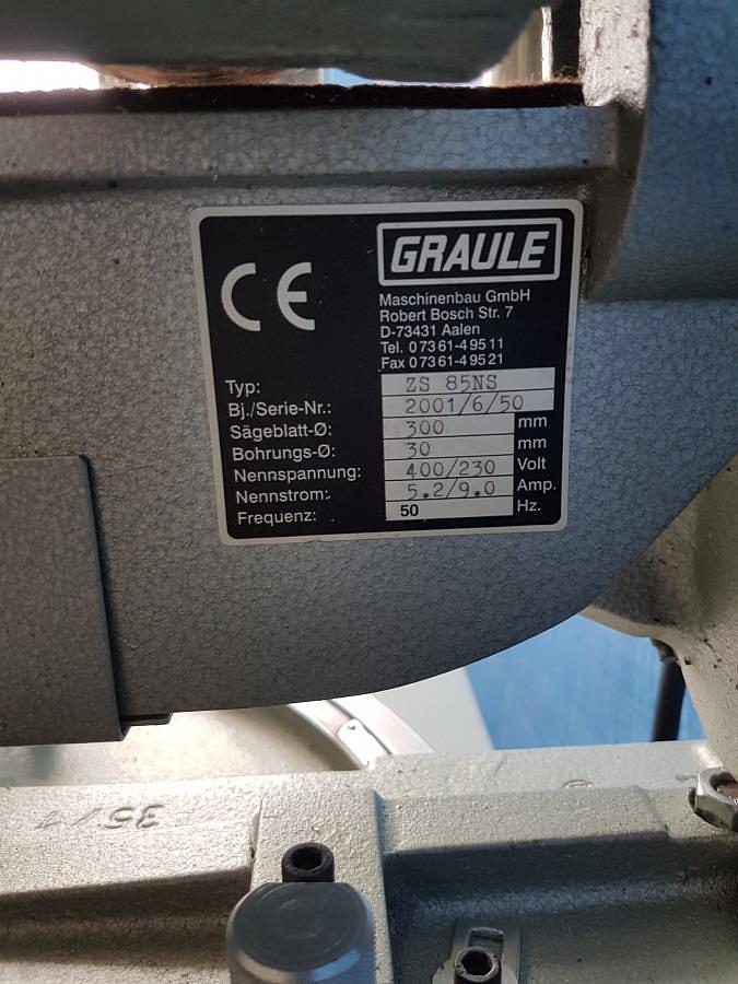 Używane PIŁA JEDNOGŁOWICOWA GRAULE ZS 85 NS ROK 2001 ZE STOŁEM