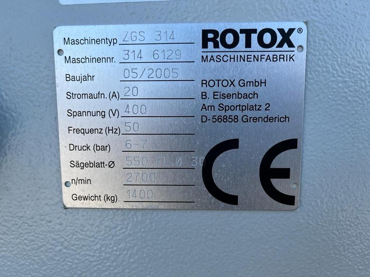 Used DOUBLE-HEADED SAW ROTOX ZGS 314 YEAR 2005