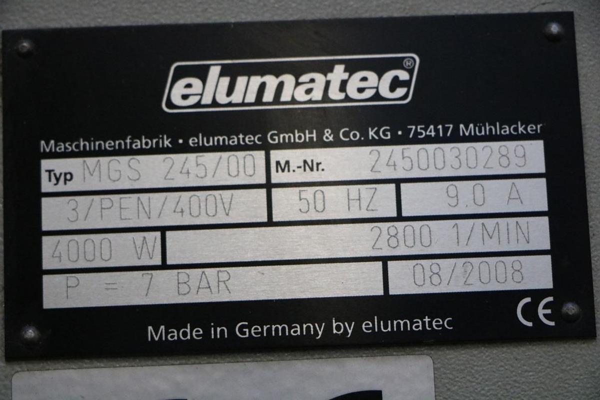 Used ELUMATEC SINGLE HEAD SAW MGS 245/00 YEAR 2008