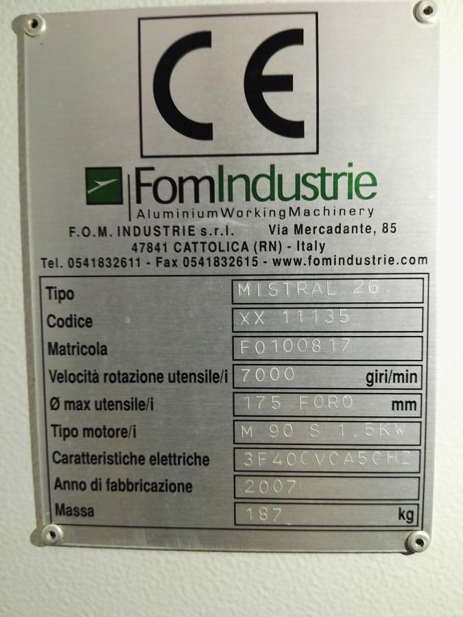 Used POLE MILLING MACHINE FOM INDUSTRIE MISTRAL 26 YEAR 2007