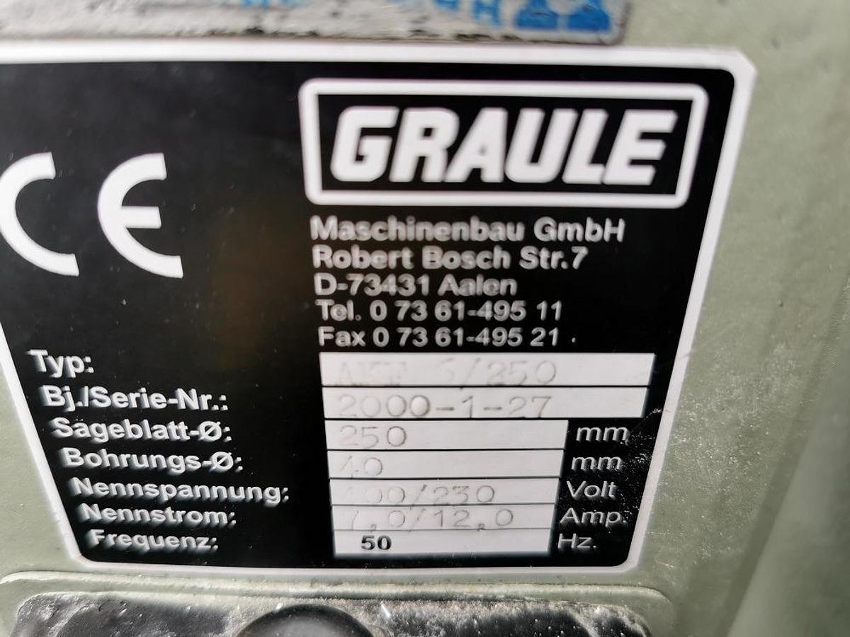Used POLE MILLING MACHINE GRAULE AKF 6/250 YEAR 2000