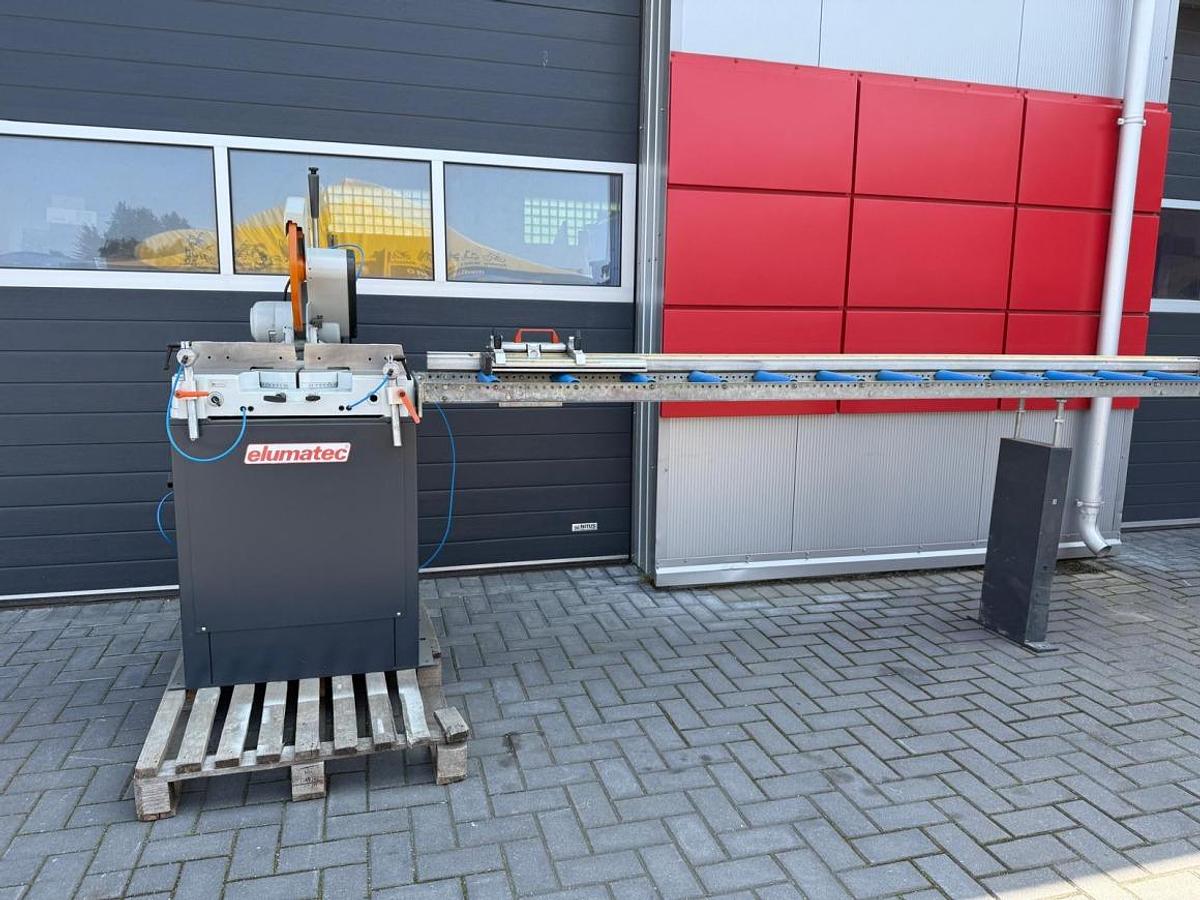 Used ELUMATEC SINGLE HEAD SAW MGS 72/10 WITH RECEIVING TABLE MMS 100/01 , YEAR 2008