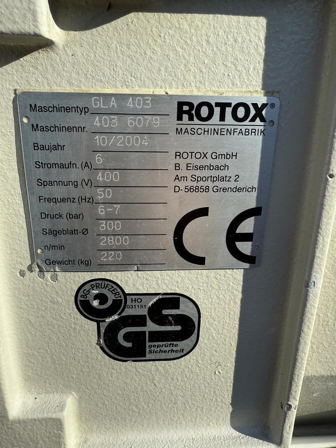 Używane PIŁA DO LISTEW PRZYSZYBOWYCH ROTOX GLA 403 ROK 2004 Z LA 396