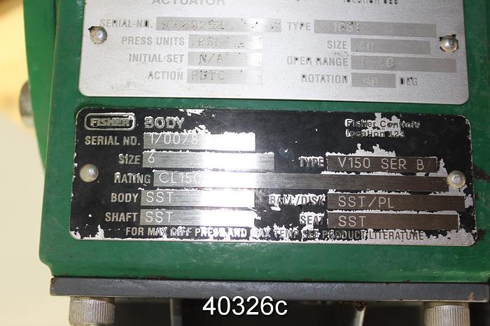 Used Fisher V150 6" Vee Ball Control Valve #40326
