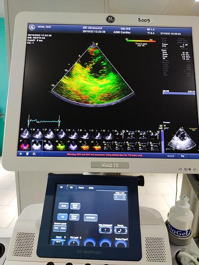 Gebraucht GE Vivid T8 Ultraschallsystem für Herz- und Gefäß-Ultraschall mit Kardio Sonde SW: R1.0.7