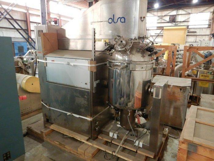 Used 40 GALLON (150 LITER) OLSA VACUUM HOMOGENIZER MIXER - 316L S/S - JACKETED