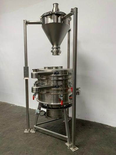 Used Kason K30-2-SS 30” Vibrating Screen Separator with Hopper & Valve 230/460V 3PH