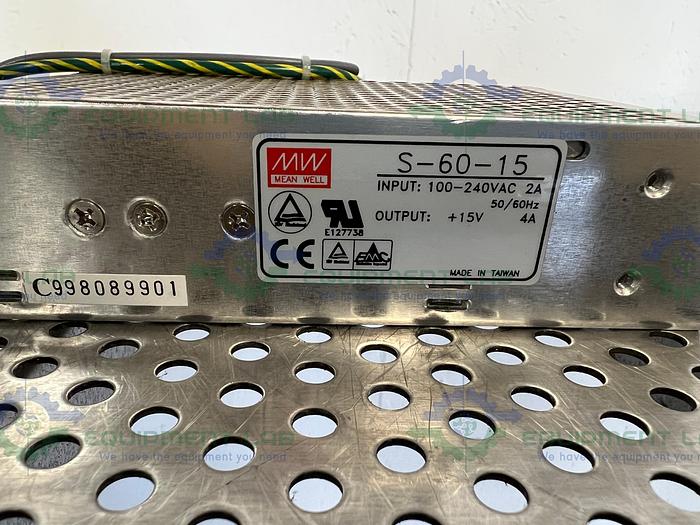 Used Mean Well S-60-15 Power Supply Input 100-240 VAC