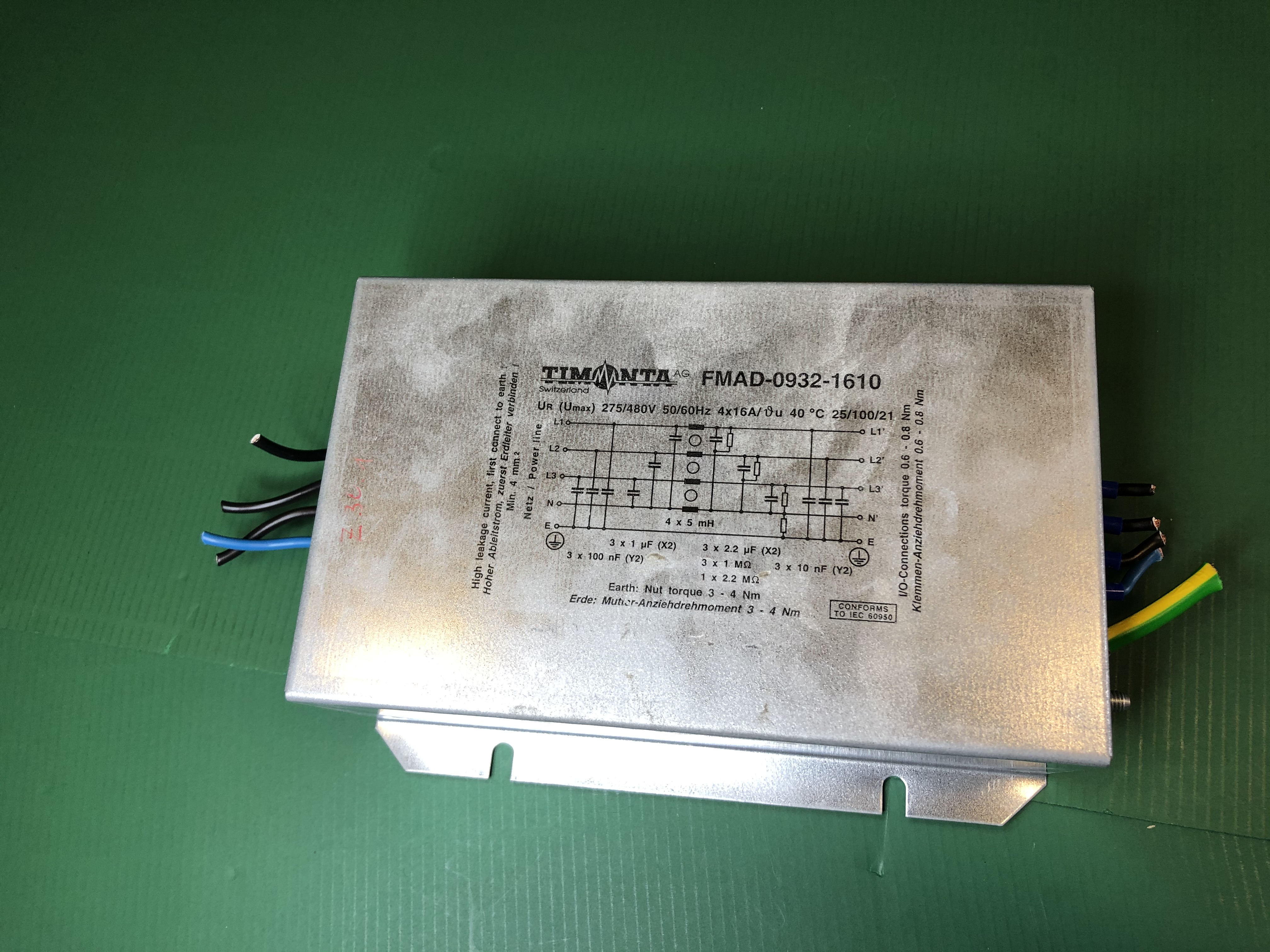 Used Timonta  FMAD-0932-1610 Powerline Filter