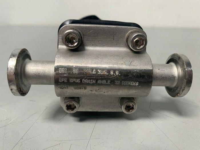 Used Saunders Stainless Steel Diaphragm Valve w/ 1" Sanitary Fitting