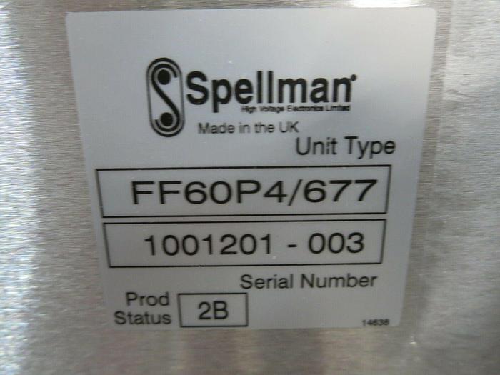 Used Spellman, FF60P4/677, Power Supply, High Voltage, Input 187-253 VAC, 47-63 HZ