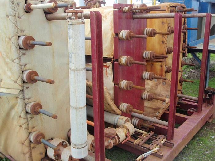 Used Heat Exchanger, Plate, 216 SF, Graphite, Alfa Laval (2) #S737129