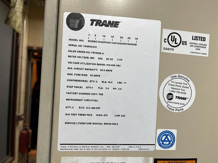 Used TRANE COOLING SYSTEM