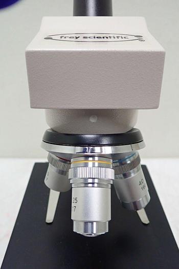 Used Ken A Vision Model T-1180C Monocular Microscope with 3 Objectives