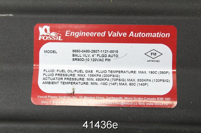 Used Fps Model 9650-0480-2507-0015 4" Ball Valve #41436