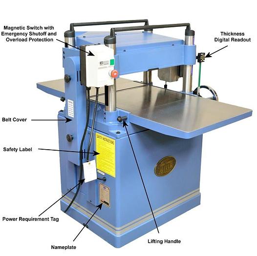 20" Planer w/Oliver HCX Helical Cutterhead - 5HP, 1PH - M-4430