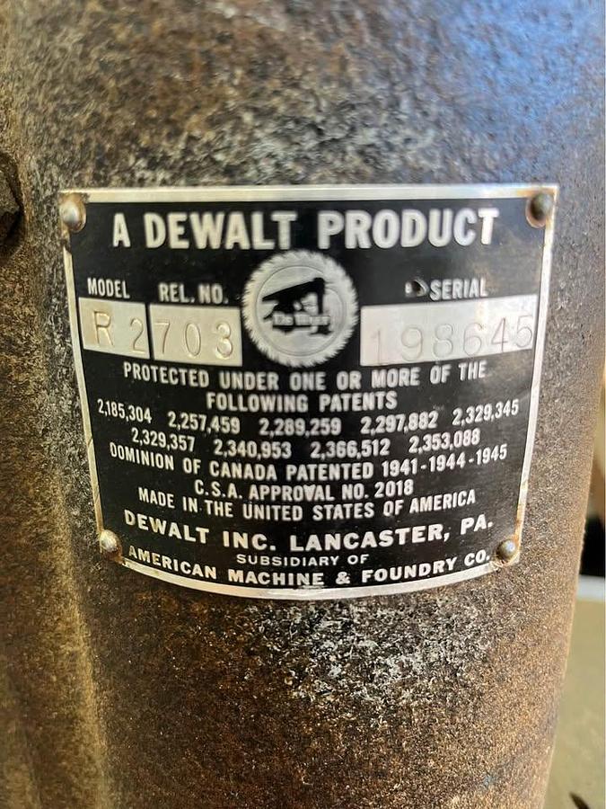 Used DeWalt 12” Radial Arm Saw – 2 HP, Single Phase