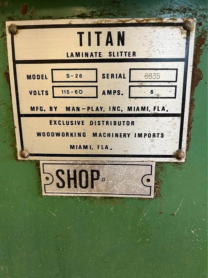 Used Titan S-26 Laminate / Mica Slitter – 115V Single Phase