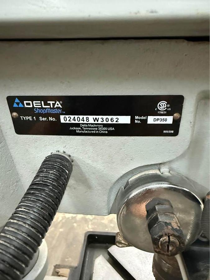 Used Delta ShopMaster DP350 Bench Drill Press – Variable Speed