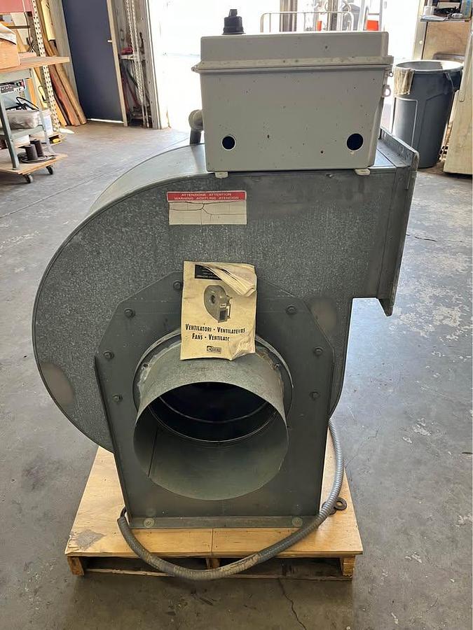 Used Coral 15 HP Industrial Dust Collection Fan w/ Starter Box – 12” Inlet