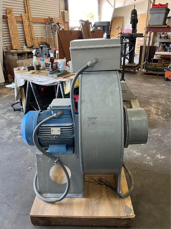 Used Coral 15 HP Industrial Dust Collection Fan w/ Starter Box – 12” Inlet