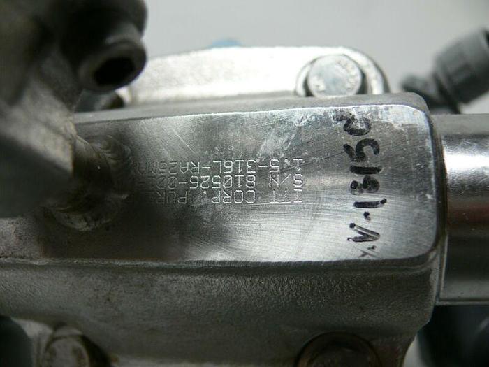 Used Lot of 3 - ITT Pure-Flo 1.5" Diaphragm Actuator w/ Switch (x2) & Diaphragm Valve