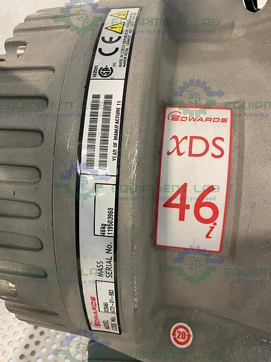 Used Edwards XDS46i Dry Scroll Vacuum Pump 23.5 CFM w/ Inlet Trap Filter & Hoses