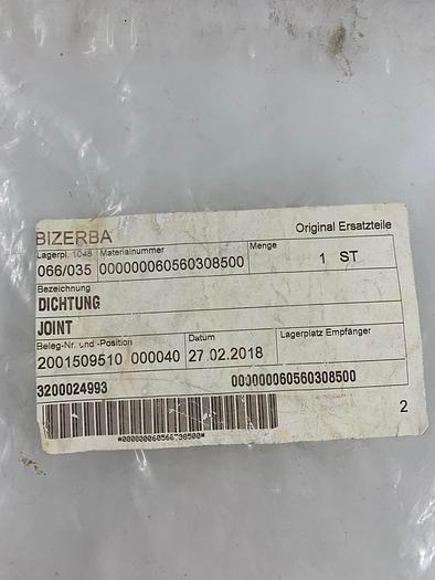 Bizerba Spare Parts Dichtung / Joint Part No. 60560308500