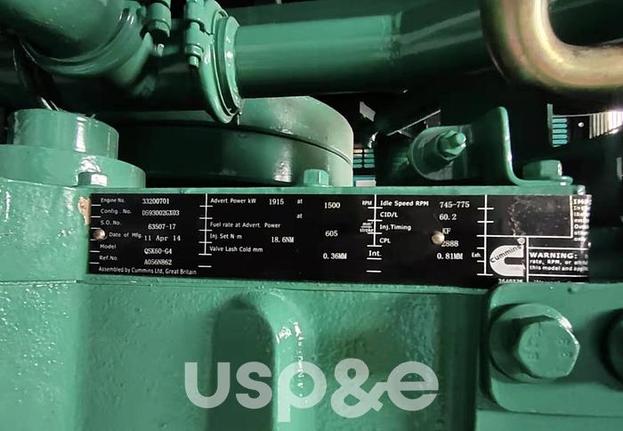 1.8 MW 2014 New Cummins QSK60G4 Diesel Generator Sets