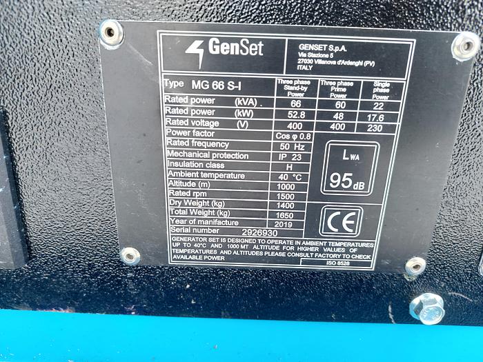 Used 2019 Genset MG 66S-I