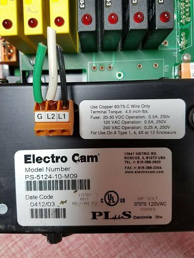 Used Electro Cam Plus 5000 Series PS-5124-10-M09 Programmable Limit Switch UPS RED
