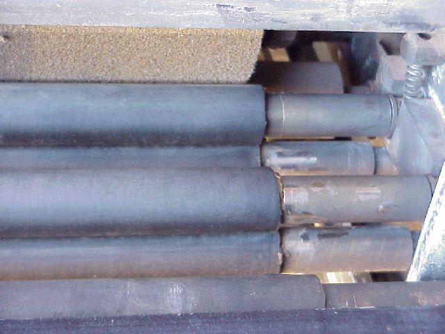 Used 24" MSC Model SSC24-4 Flat Part Deburring System; 4 Head; Dbl. Sided; Wheel / Brush; Wet; Mint; 1984