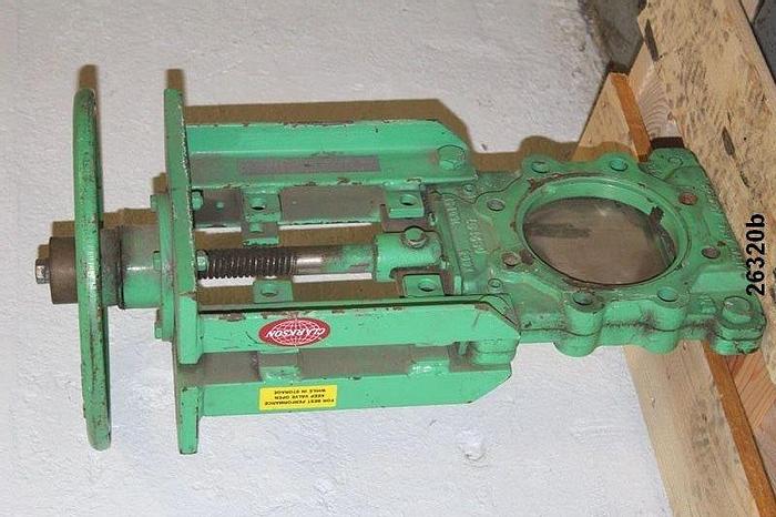 Used Clarkson KGD6 6" Manual Slurry Valve, Double Seated, Bidirectional Shutoff,  316 Stainless Steel Gate, 150 Psig, 160 Degrees F #26320