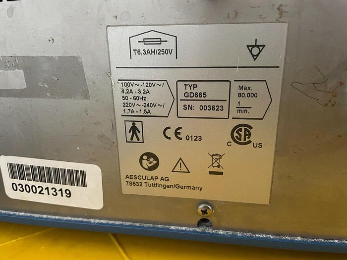 Used Aesculap Microspeed GD665 with GD 682 uni