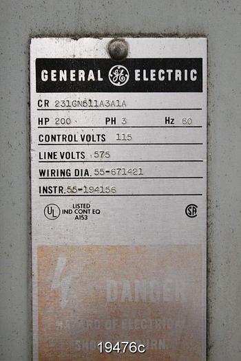 Used General Electric 231GN511A3A1A Electric Starter, 200 Hp, 575 Volt, 115 Volt Controls #19476
