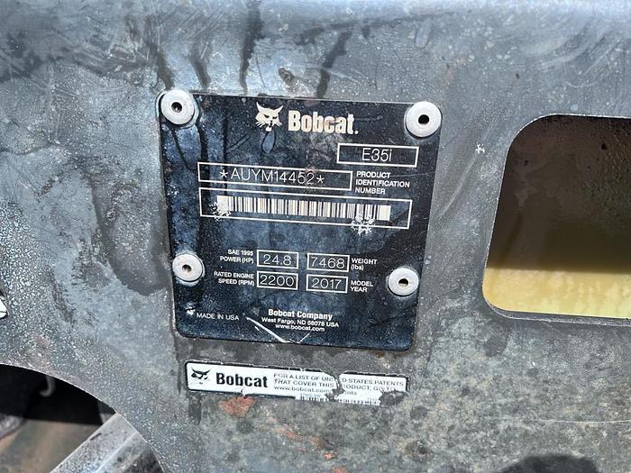Used 2017 BOBCAT E35I EXCAVATOR