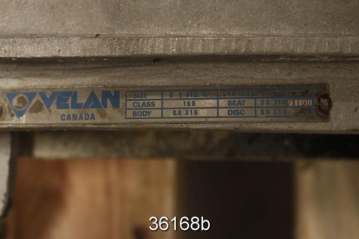 Used Velan 6" Hand Operated Knife Gate Valve #36168