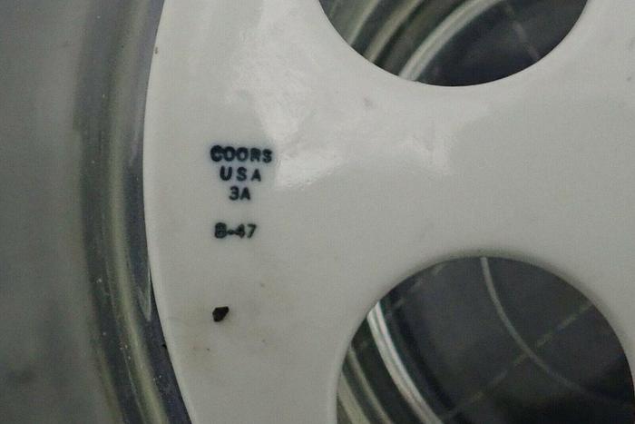 Used Pyrex 8 Inch Diameter Glass Desiccator with Lid and Coors Ceramic Plate