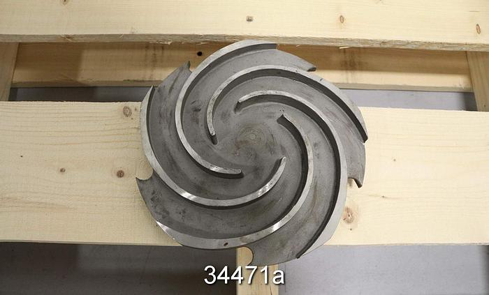 Used Goulds 3196 Impeller, 1x2x10, 5-Vane, 8.3" Diameter #34471