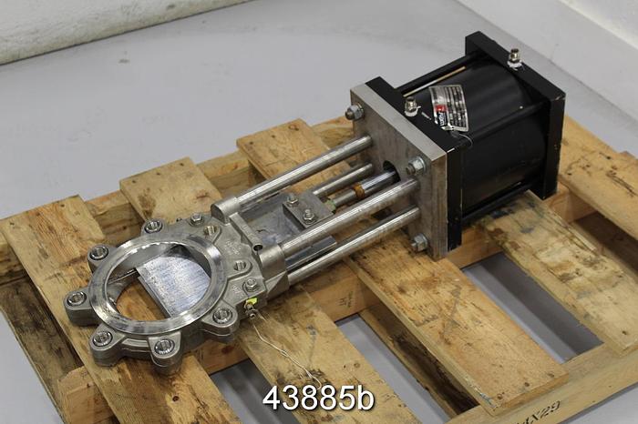 Used Wey Valve 6" Air Operated Knife Gate Valve, CF8M Body #43885